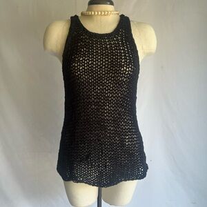 Vince Crochet Black Top